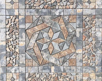 44 5/8" X 45 5/8" Tile Medallion Mosaic Mural - Home Depot Slate look tile series