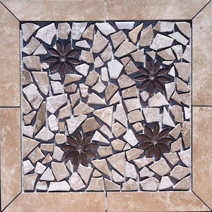 22 1/4&quot; x 22 1/4&quot; Tile Medallion accent - Daltile&#39;s Marble Falls & Affinity tile series