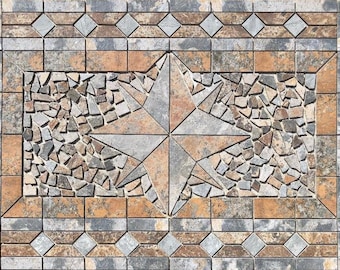 58 1/4" x 36" Tile Medallion Deco - Home Depot Slate look tile series
