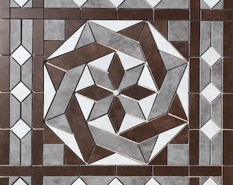 36" x 36" Tile Medallion Mosaic - Daltile Veranda tile series