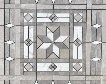 36" x 36" Tile Medallion Mural - Daltile Avondale & Affinity tile series