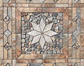 36" x 36" Tile Medallion Mosaic Mural - Home Depot Slate look tile series