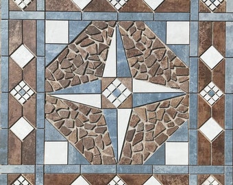 36" x 36" Tile Medallion Deco Mosaic Accent - Happy Floors French Quarter series