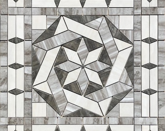 36" x 36" Porcelain Tile Medallion  -Daltile River Marble tile series POLISHED