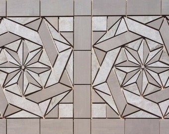 41 3/4" X 22 1/4" Tile Medallion - Daltile Affinity & Skybridge tile series