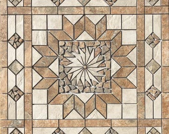 36" x 36" Tile Medallion Mosaic - Happy Floors Phoenix & Ayers Rock tile series