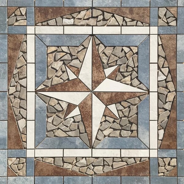 36" x 36" Tile Medallion Deco Mosaic Accent - Happy Floors French Quarter series