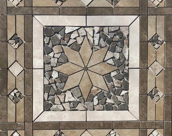 36" X 36" Tile Medallion Mosaic - Daltile's Porada & Affinity tile series