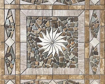 Handmade Porcelain Tile Medallion Mosaic: Daltile & Marazzi Series (36"x36")