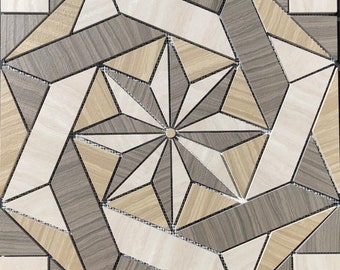 Handmade Porcelain Tile Medallion Mural: Java Joint Series (22.25")