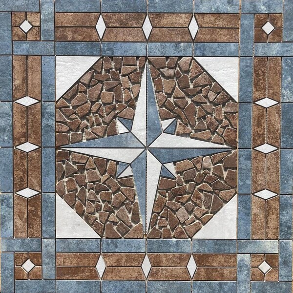 36" x 36" Tile Medallion Deco Mosaic Accent - Happy Floors French Quarter series