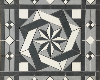 36" x 36" Tile Medallion Mosaic - Happy Floors Kaleido tile series