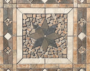 36" x 36" Tile Medallion Mosaic - Happy Floors Phoenix & Ayers Rock tile series