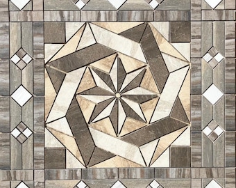 36" x 36" Tile Medallion - Happy Floors Sardinia & Tivoli tile series