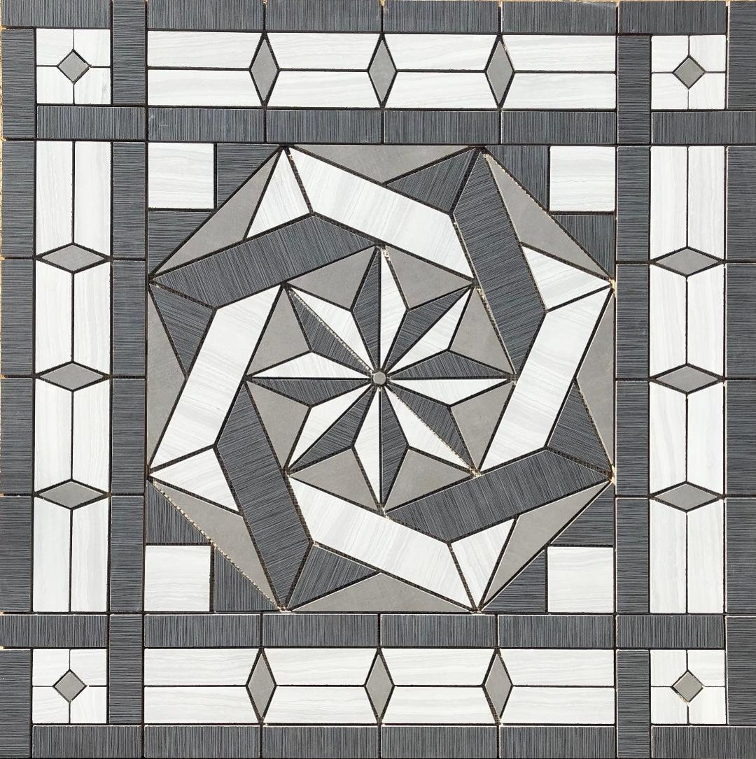 36 X 36 Tile Medallion Mosaic Mural Home Depot Etsy