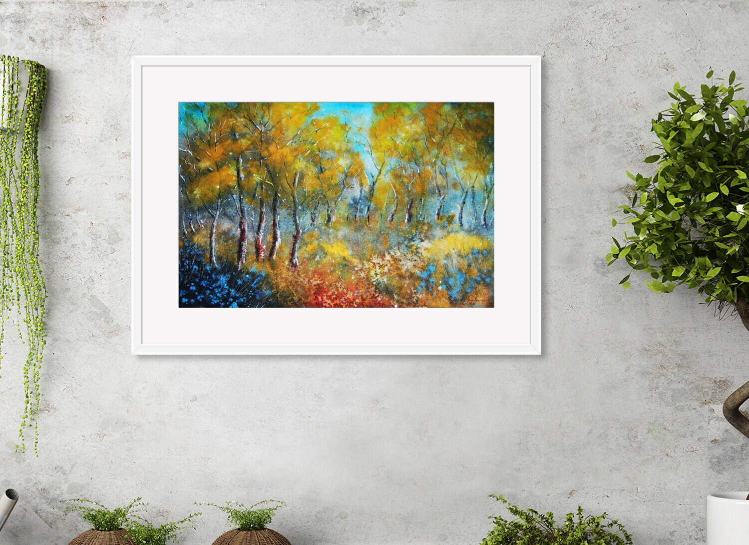 Autumn Forest Original Watercolor Landscape Painting by | Etsy