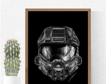 8 Bit Master Chief – Halo, Pixel Art, Retro, Prints, Illustration, Art ...
