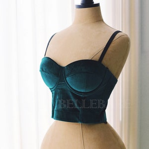 NEW BEAUTIFUL Stylish Vintage Timeless Soft Green Velour Overbust Corset Top - For Any Occasions