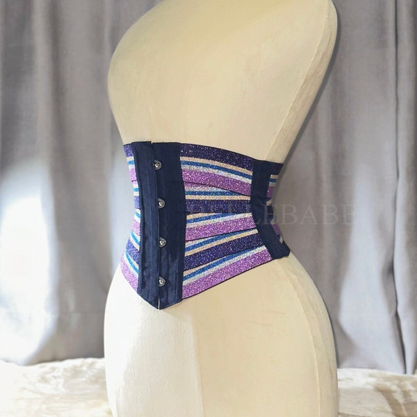 NOUVEAUTÉBelle scintillante chic funky super extensible, respirant, confortable, soutien du dos corset sous la poitrine cache-ventre ceinture corset