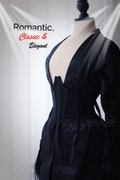 NEW BEAUTIFUL Romantic Elegant Chic Classic Short Black Matte Satin Steel Boned Corset,Underbust Waist Trainer Corset Top With Side Zipper