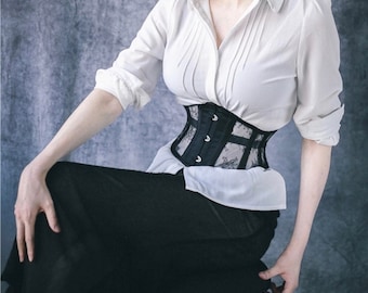 NEW BEAUTIFUL Retro Classic Steel Boned Corset Top,black