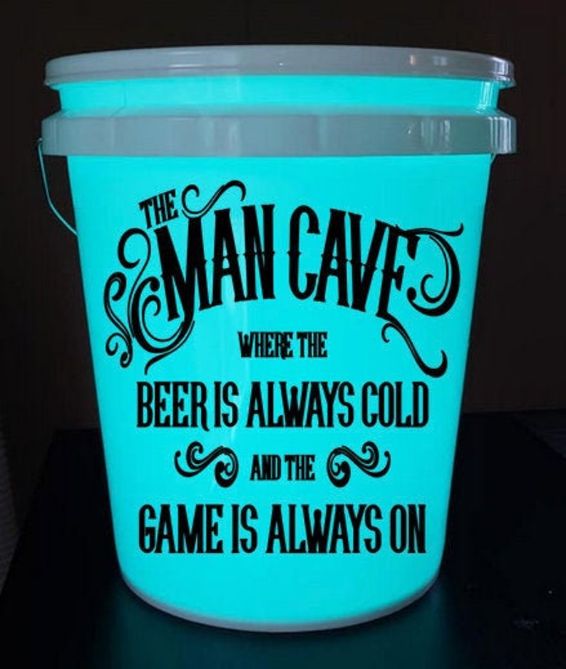 Man Cave Light up Bucket Glow in the Dark Bucket Light up Etsy