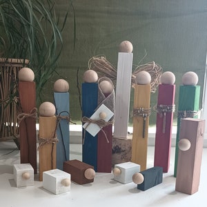 Rustic Wooden Nativity Set – Handcrafted Christmas Décor | 16 Piece Set | Handmade | Rustic | Christian Home Décor | Christmas Gift