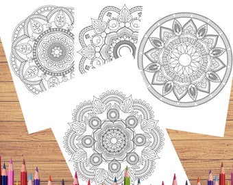 Mandala Coloring Pages For Adults Vol 1 Procreate Version Etsy