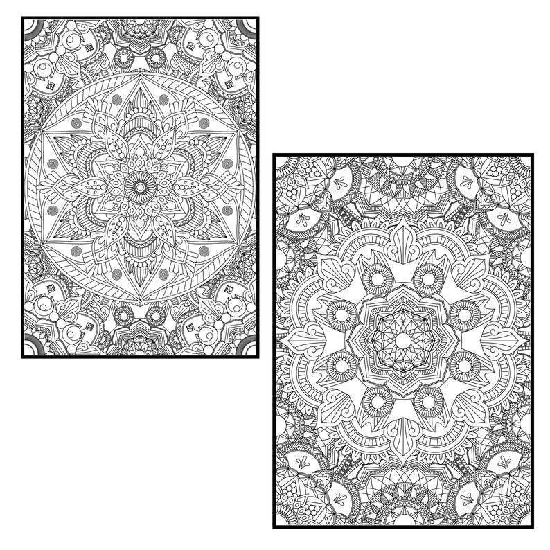 Download Mandala Collage Coloring Pages for Adults PROCREATE Version | Etsy