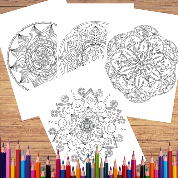 Download Single Mandala Coloring Pages For Adults Vol 3 Procreate Etsy