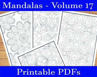 Mandala Volume 17 - Coloring Pages for Adults - Printable PDF, Instant PDF Download, Coloring Book, Coloring Pages, Adult Coloring Book, A4