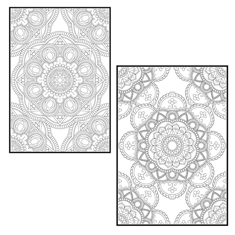 Mandala Coloring Pages for Adults Vol 4. PROCREATE Version | Etsy