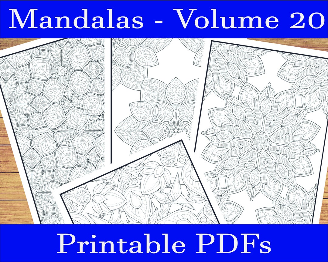 Mandala Volume 20 Coloring Pages for Adults Printable PDF, Instant PDF ...