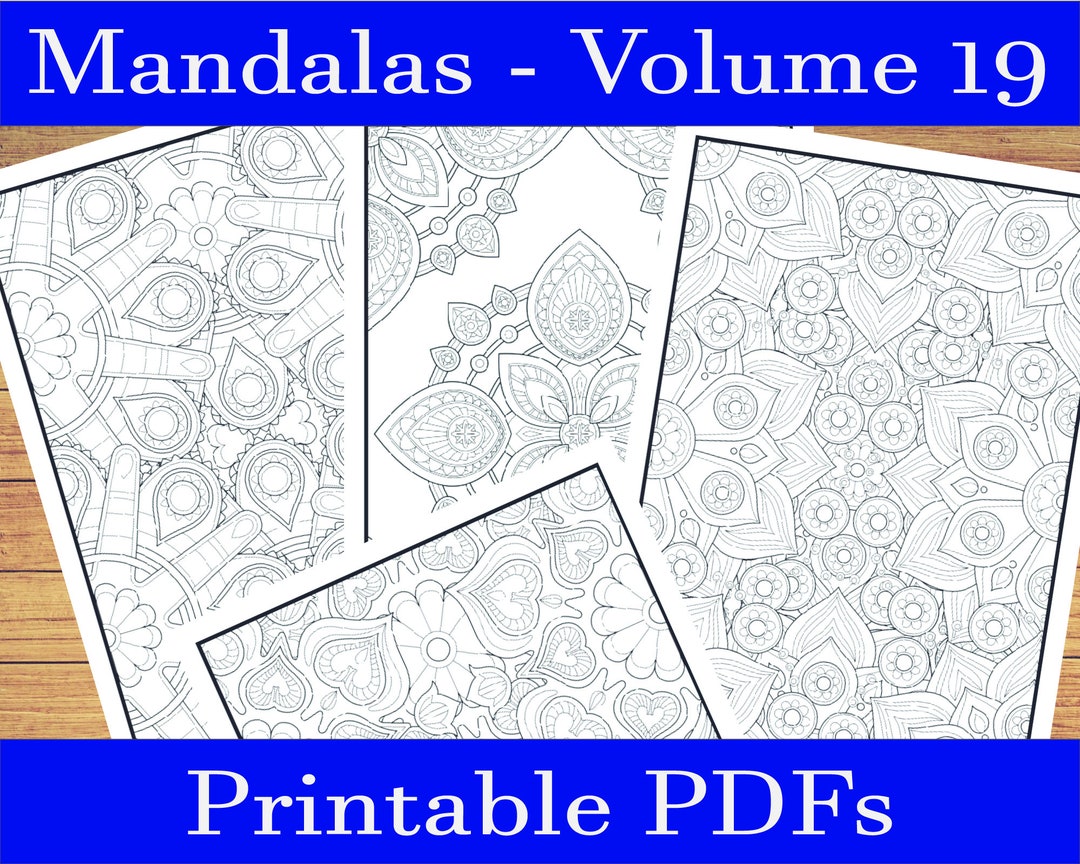 Mandala Volume 19 Coloring Pages for Adults Printable PDF, Instant PDF
