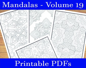 Mandala Volume 19 - Coloring Pages for Adults - Printable PDF, Instant PDF Download, Coloring Book, Coloring Pages, Adult Coloring Book, A4