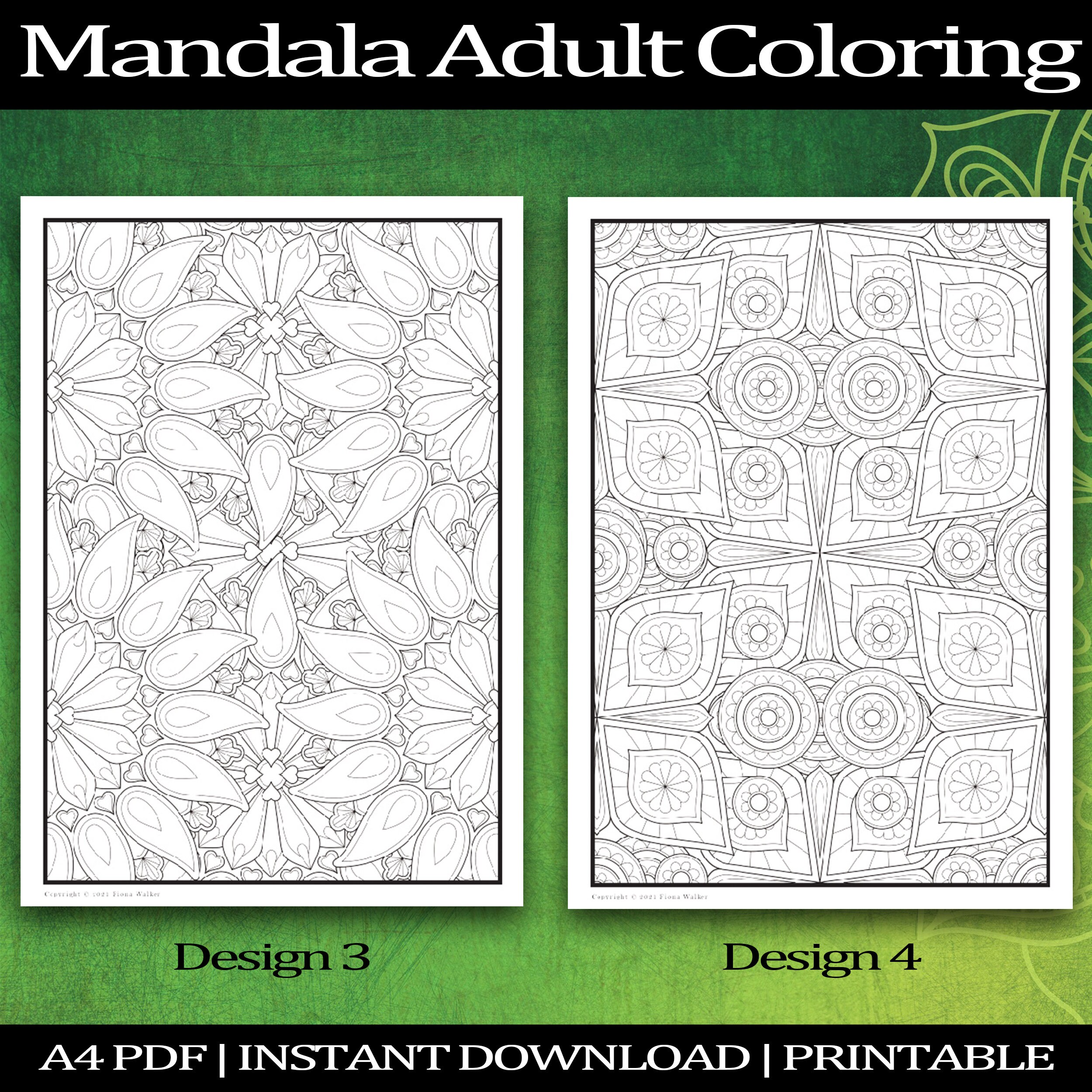 Mandala Adult Coloring Pages Printable A4 Instant Download Adult ...