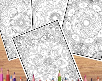 Mandala Collage Malvorlagen für Erwachsene - PROCREATE Version, Sofort Download, Malbuch, Malvorlagen, Erwachsene Malbuch