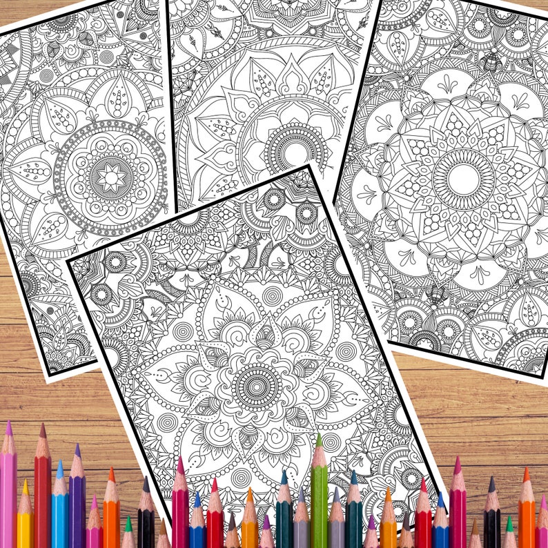 Download Mandala Collage Coloring Pages for Adults PROCREATE Version | Etsy