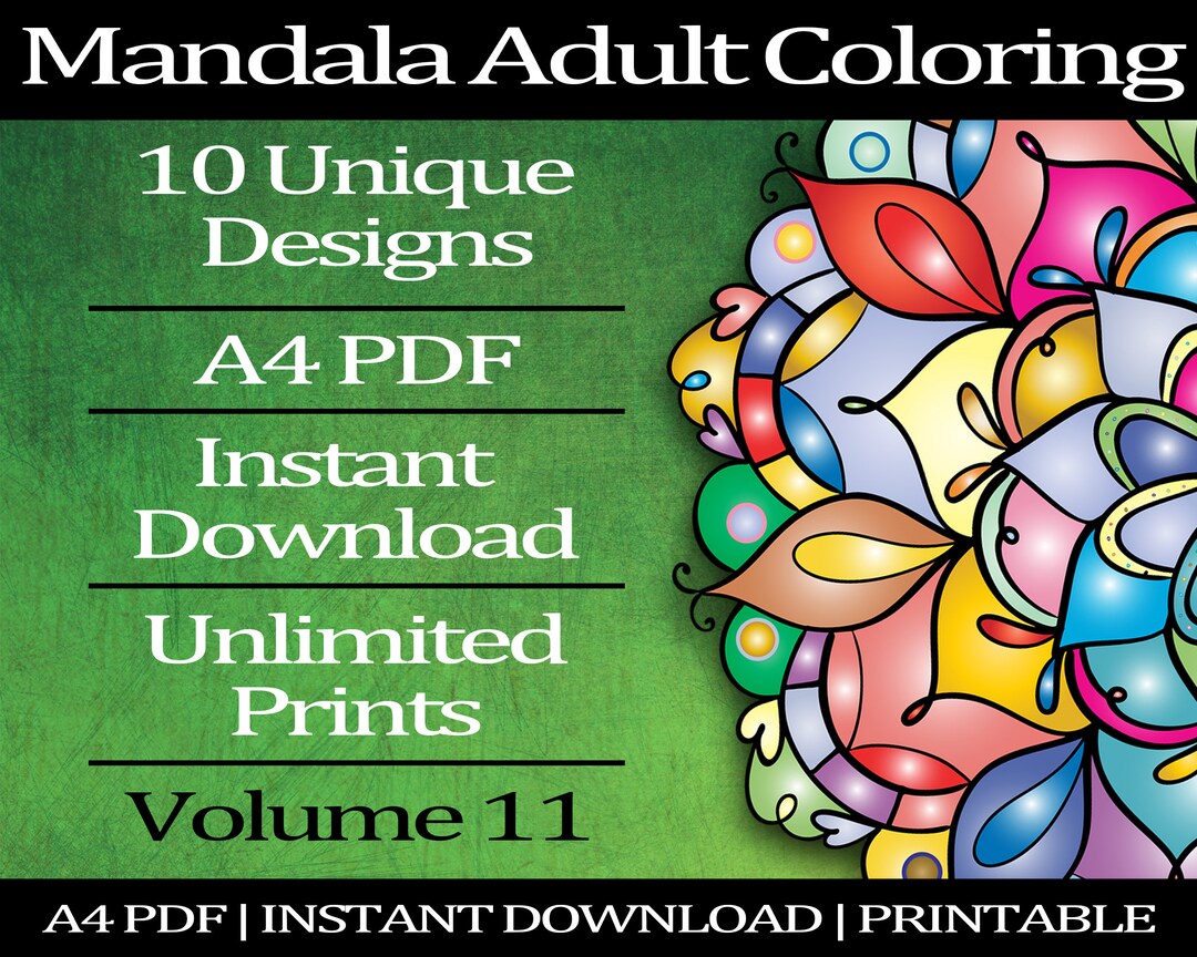 Mandala Adult Coloring Pages Printable A4 Instant Download Adult ...