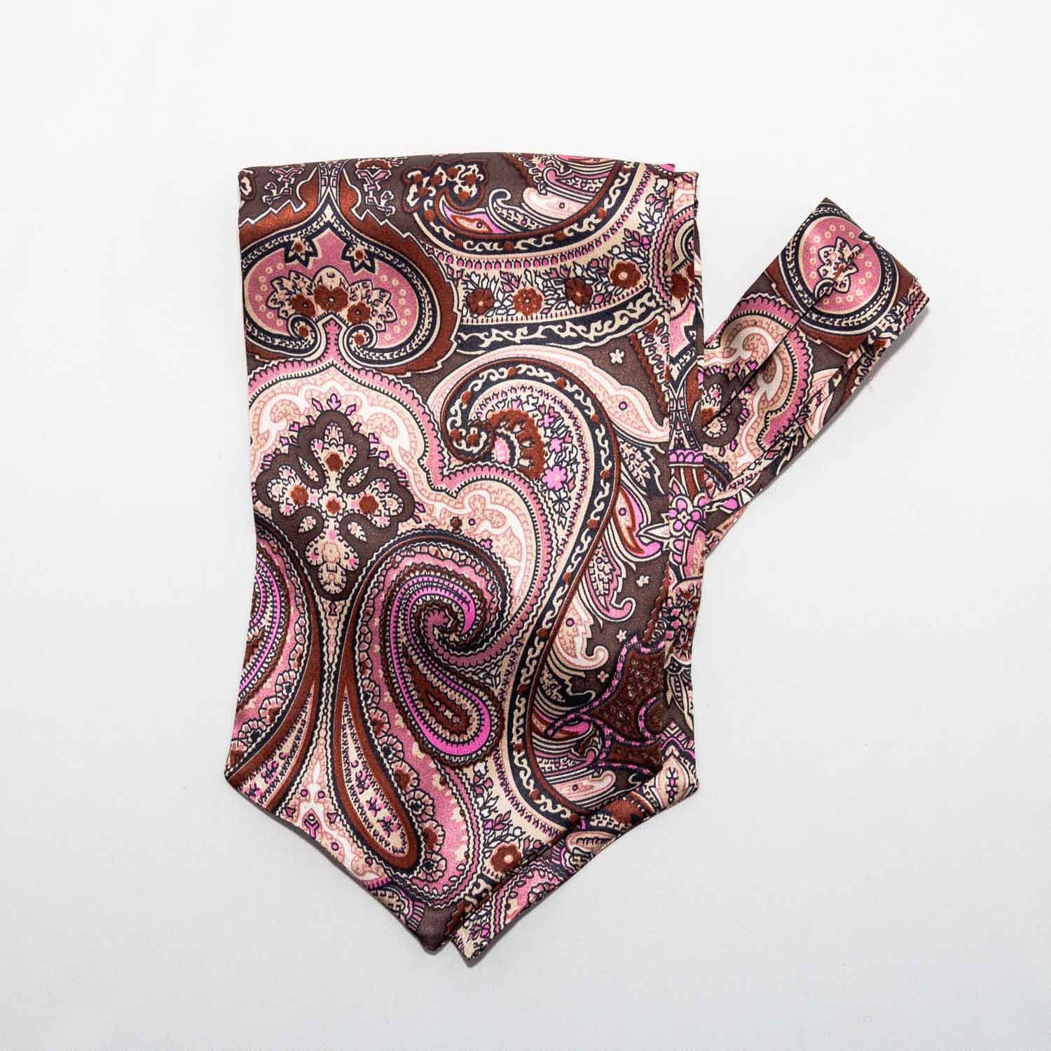 Colorful Lavender Paisley Ascot Scarf & A Pocket Square Set