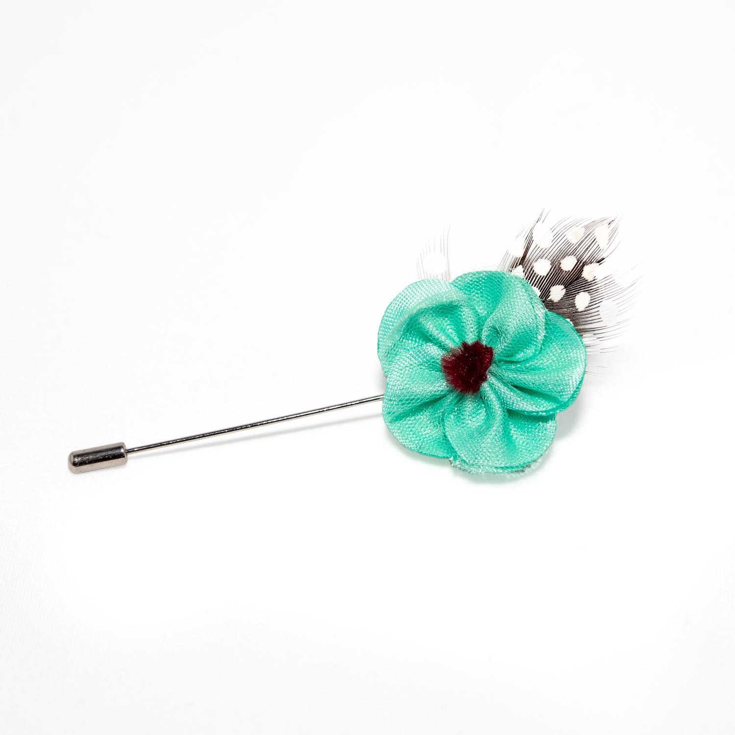 Helya Mint Fabric Flower Lapel Pin Etsy