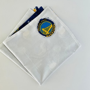 Golden State Warriors Cotton Pocket Squared & a matching mouth mask