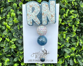 RN Badge Reel, Pediatric Badge Reel, Nurse Graduate Gift, Medical Staff Gifts, RN Graduation Gift, Beaded Badge Reel, New Job Gift For Her