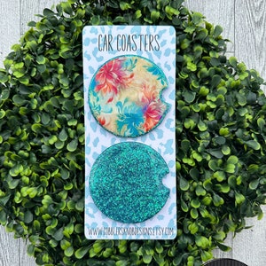 Floral Car Coasters, Boho Car Accessories, Car Gifts for Girls, Interior Car Decor, Cute Car Accessories, Boho Coasters, Coasters For Car