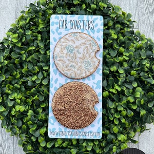 Floral Car Coasters, Boho Car Accessories, Car Gifts for Girls, Interior Car Decor, Cute Car Accessories, Boho Coasters, Coasters For Car