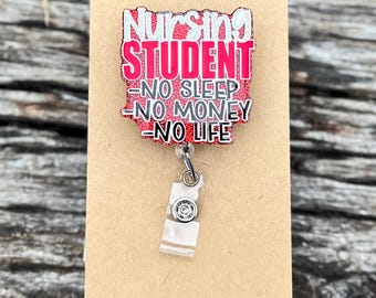 Nursing Student Badge Reel Student Nurse Badge Reel Retractable ID Holder Nurse In Progress Badge Clip For Nursing School Clinicals
