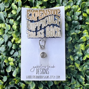 Sarcastic Badge Reel For Nurses, Funny Teacher Gifts for Women Friends, Retractable Badge Holder with Clip, Appreciation Gifts for Coworker