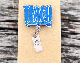 Teacher Badge Reel Retractable ID Holder For Classroom Staff School Teachers Cute Badge Clip Gift For Teachers Back To School Accessories