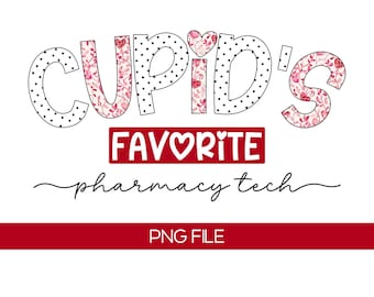 キューピッドのお気に入り薬剤師技術者 PNG バレンタインシャツデザイン 薬剤師技術者 愛のグラフィックギフト バレンタインデーTシャツ アパレルプリント