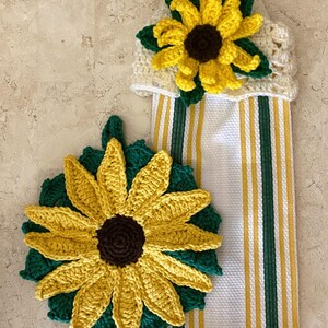 Juego de toallero/salvamanteles con diseño de girasol